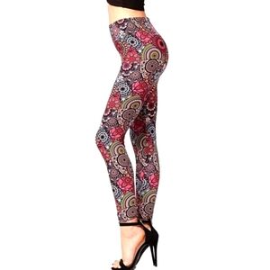 LEGGINGS DEPOT PINK Multi Colored Full Length Leggings Size 12 NWT